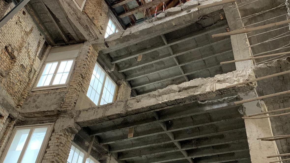 Hier entstand das neue Treppenhaus als Verbindung der beiden Gebäudeflügel