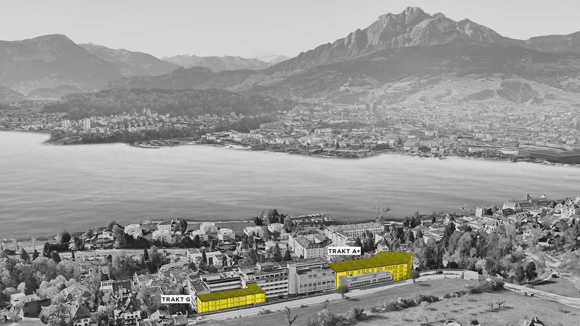 Visualisierung der neuen und geplanten Bauten